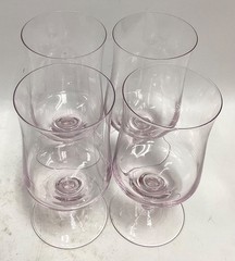 Lot of 4 Saski Crystal Rapture Coral Iced Tea Glasses 6.5″ Tall x 3″ Diameter