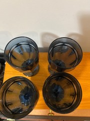 Vtg Libby Gibraltar Dusky BlueIced Tea Goblets Set of 4 Duratuff