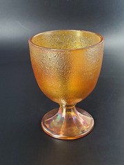 Vintage CARNIVAL GLASS GOBLET, 4¾»x3½», amber