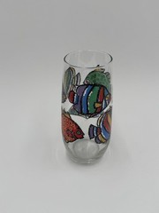 Colorful Tropical Fish Drinking Glass – Vintage Ocean Theme Barware Aquarium Art