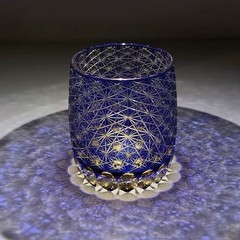 Handcrafted Elegant Blue Whiskey Glass Cup Scotch Cocktails for Home Bars – 11oz