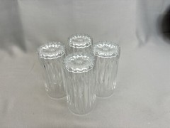 Set of 4 Mikasa Marquis Crystal Highball Tumbler Glasses Full Vertical Cut