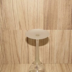Vintage Art Deco Crystal Wine Glass Satin Frosted Stem 8.25″ Tall