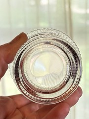 Set of 4 Ribbed Highball Glasses Clear Vintage Art Deco Style Tumblers 5.5”