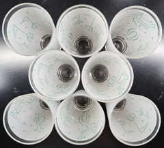 (8) Hickok Golfer Tumbler Glasses Vintage Green White Frosted Sport MCM Gift Lot
