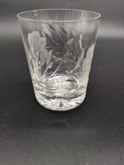 American Brilliant Cut Glass Tumbler Daisy Defined Petals, Heavy