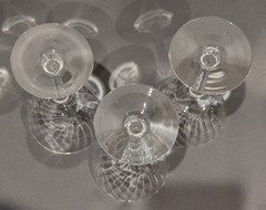 Vintage Crystal Coupe Champagne Cocktail Glasses Optic Panel MCM 4.5″ Tall Set/3