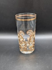 Culver MCM 22K Gold Magic Mushroom Highball Glass Art Nuevo Mid Century