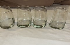Libbey Clear Glass Swerve Double Old-Fashioned Rocks Glasses 14oz Set of 4 o3