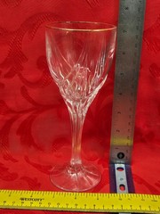WORN RIM Lenox Debut Gold Wine Crystal Glass 7 3/8″