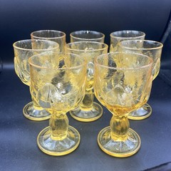 Vintage Tiffin Franciscan Cabaret 5.5″ cornsilk yellow wine goblets Set Of 8