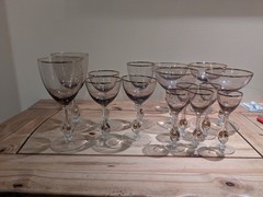 Vintage Zlata Zuzana smoke tinted crystal stemware
