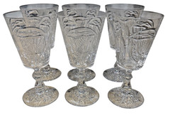 CONNEMARA CELTIC CRYSTAL MISE EIRE PATTERN WINE WATER GLASSES SET OF 6 IRELAND