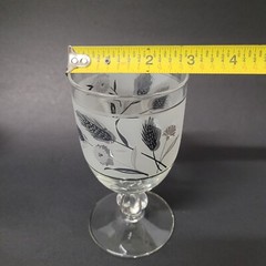 Vintage Libbey Frosted Silver Wheat Wild Flower Goblet Replacement Glass 9oz