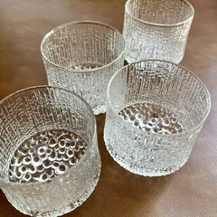 Set of 4 Ultima Thule Iittala Tapio Whiskey/ Cocktail Glasses rain drop Finland