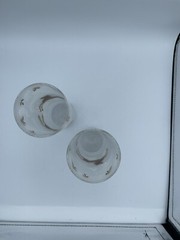 1950s Libbeys Cavalcade Highball Glasses Stallion horse Frosted White/Gold Paint