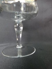 Unknown Maker UNK4693 Blown Clear Glass Platinum Gold Band Short Champagne VGUC
