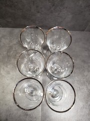 Glastonbury Lotus Colonial Platinum Stem Water Goblets