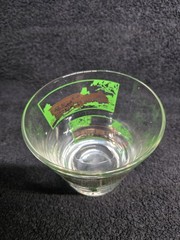 Vintage MCM Green Gold Architectural Rocks Glasses Set of 5 Old Fashioned