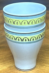 CROWNBAND Set of 2 Tumblers 8 Oz Arabia of Finland Olga Osolin Hand Painted MCM