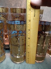 Vintage Culver 22K Gold Barware Set 8 Highball Glasses Ice Bucket MCM Rare