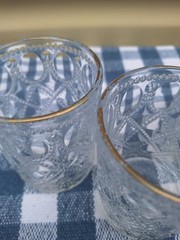 Set of 3 Lace Relevo Gold Glasses – 10 oz