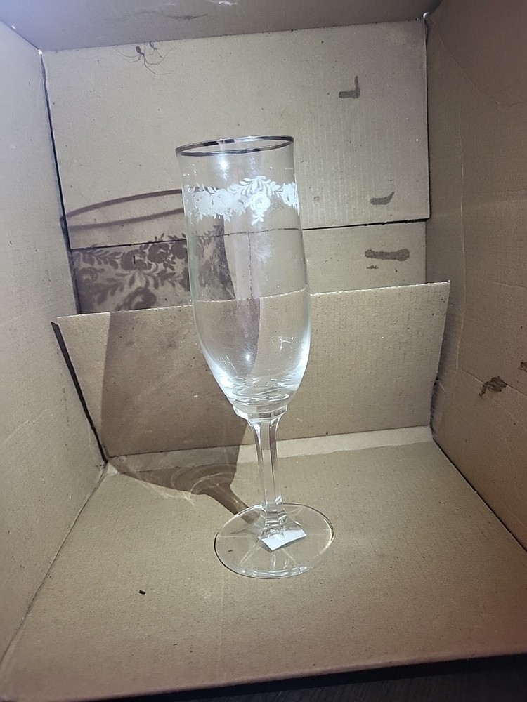 Vintage Johann Haviland Bavaria Sweetheart Rose Champagne Flute 7 3/4″ Tall