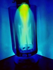INDIANA COLONY NOUVEAU SET OF 6 TEAL BLUE URANIUM GLASSES