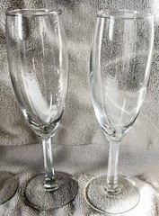 VINTAGE CRYSTAL CLEAR CUT GLASS CHAMPAGNE FLUTES GLASSES (SET OF 4)
