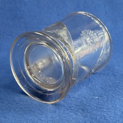 Vtg Antique Cup c. 1882 McKee Glass EAPG Prism/Daisy Pleat Pattern Footed