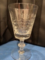 Vintage Thomas Webb Mayflower Etched Crystal Goblet