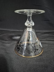 VINTAGE LIBBY MCM CORDIALS GLASSES ROOSTER WEATHERVANE & CUPID DESIGN