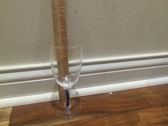 Rare Vintage Signed/stamp Murano Blown clear Wine Glass 6.5″ blue art fillament