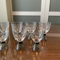 RARE MCM Rosenthal Floral Fortuna Smoke Stem Glasses, Set of 8, 3.5″ Tall