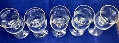 Lenox Crystal INTRIGUE (GOLD TRIM) Wine (5) & Water (4) Glasses. Lot Of 9