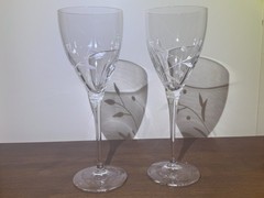 Set Of (2) Lenox ‘Opal Innocence’ Wine Glasses 9” Tall