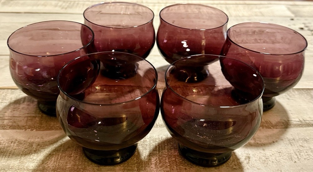 Eva Zeisel Silhouette Old Fashioned Glasses Set 6 AMETHYST MCM Bryce Bros 1952