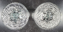 (2) Libbey Chivalry Clear Whiskey Sour Glasses Set Textured Rock Sharpe Stemware