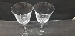 2 ROYAL BAVARIAN CRYSTAL WINE GLASSES STEMWARE 7 1/8″