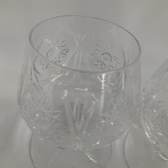 Brandy Cognac Snifter Echt Bleikristall Handgeschliffen Germany 3.25 Etch Set 3