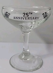 VTG 25th Wedding Anniversary Coupe Champagne Glasses -SET OF 2