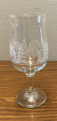 Set of 6 Vtg Libbey’s Arby’s Tulip-shaped White Frosted Pine Tree Goblets – EUC