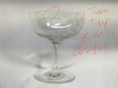 Vintage 1920s Gray Cut Birds Nests & Eggs Hand Blown Champagne Glasses, Lot Of 3