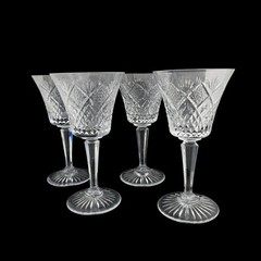 Set 4 St Louis Musette Unmarked American Brillant Cut Glass Zipper Cut Water