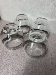 MCM Dorothy Thorpe Silver Banned Roly Poly Cocktail Glasses Set of 4 Barware VTG