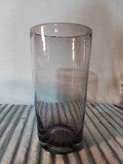 Hand Made Blown Air Bubbles Glass Tea Tumbler Lt Purple Artisan Drinking Heavy