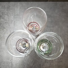 Pier 1 Spiral Wine Glasses Hand Blown Long Stem Vintage