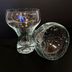 Czech Glass Jumbo Margarita Glasses Studio Nova Clear Heavy Thick 7 1/2″