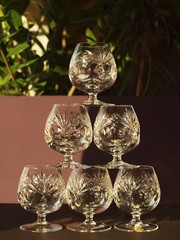 Nachtmann Decor 124 Lead Crystal Brandy Snifters / Cognac Glasses