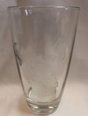 Pair Of Glass Tumblers Etched With The State Of Michigan